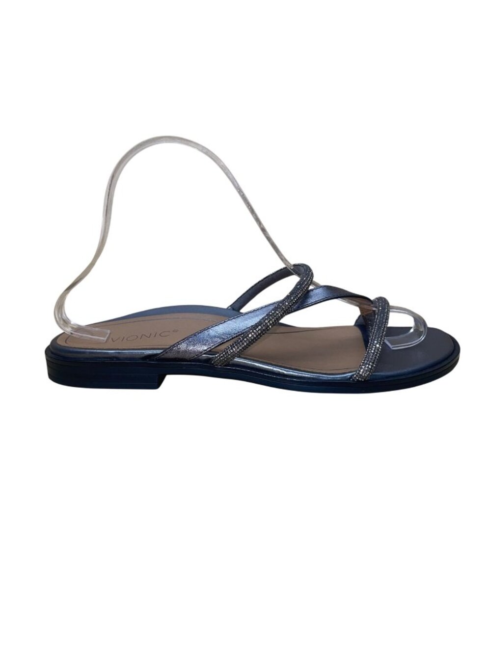 Vionic Women’s Silver Strappy Rhinestone Prism Sandals Size 8M